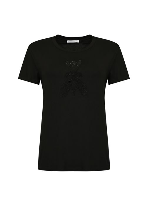 T-shirt in jersey di viscosa con Fly strass Nero Patrizia Pepe | 8M1749 J051K103